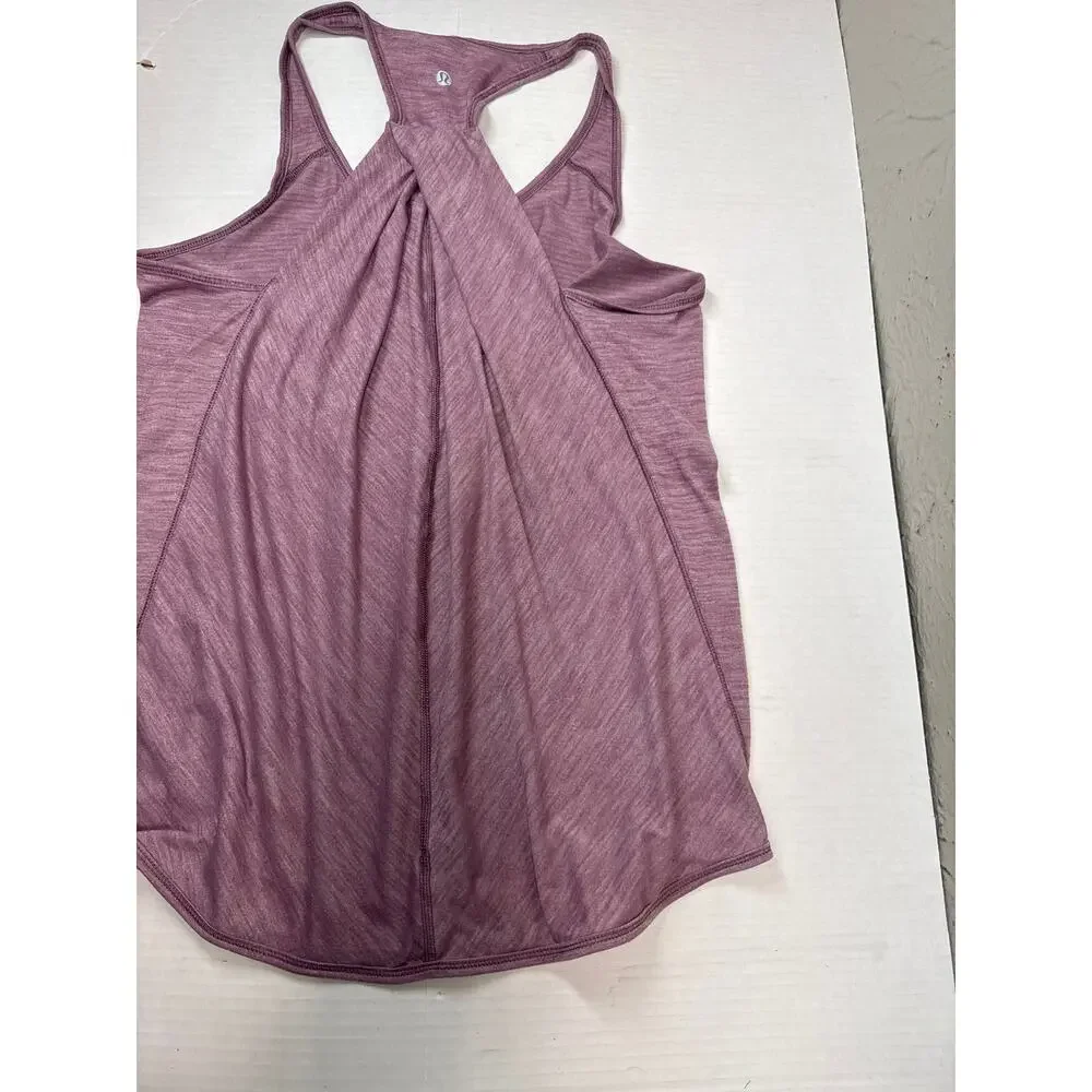 Lululemon Essential‎ Tank Heathered Dusty Mauve Racerback Size S Approximate